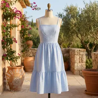Puuvillakangas BUBBLE dusty blue