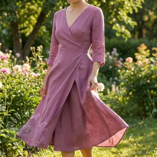Viskoosi pellavalla WASHED mauve