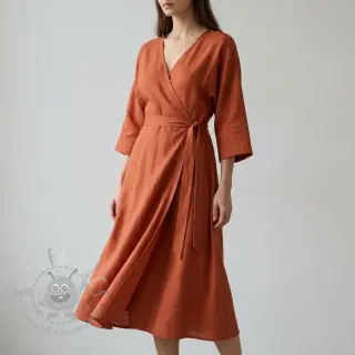 Viskoosi pellavalla WASHED terracotta