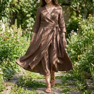 Viskoosi pellavalla WASHED light brown