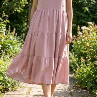 Viskoosi pellavalla WASHED old rose