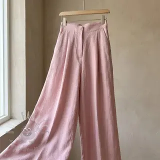 Viskoosi pellavalla WASHED old rose