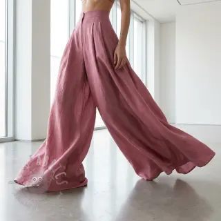 Viskoosi pellavalla WASHED old pink
