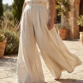 Viskoosi pellavalla WASHED light beige