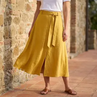 Viskoosi pellavalla WASHED ochre