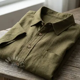 Viskoosi pellavalla WASHED olive