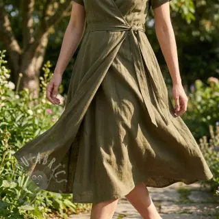 Viskoosi pellavalla WASHED olive