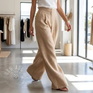 Viskoosi pellavalla WASHED beige