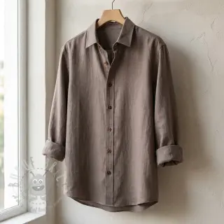 Viskóza s ľanom WASHED taupe