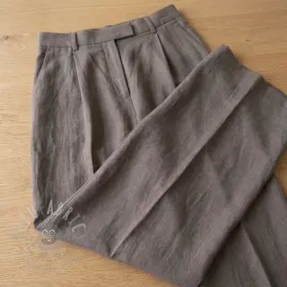 Viskóza s ľanom WASHED taupe