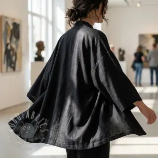 Viskoosi pellavalla WASHED black