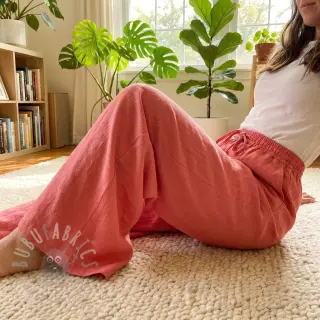 Viskoosi pellavalla WASHED coral