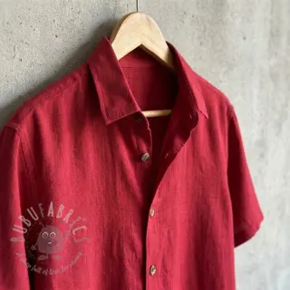 Viskoosi pellavalla WASHED dark red