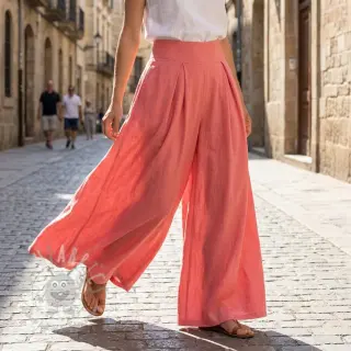 Viskoosi pellavalla WASHED coral