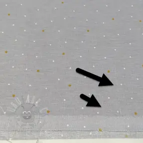 Puuvillakangas Sweet bear star light grey ORGANIC 2. laatuluokka