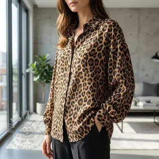 Viskoosi RADIANCE Wild skin brown digital print