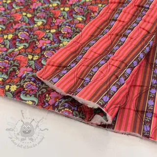 Puuvillakangas VOILE STEPPED Paisley flowers brown digital print