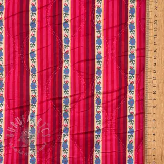 Puuvillakangas VOILE STEPPED Paisley flowers white digital print