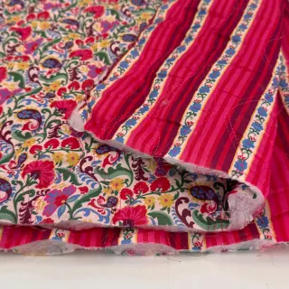 Bavlnená látka VOILE STEPPED Paisley flowers white digital print