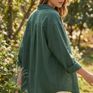 Viskoosi pellavalla WASHED dark green