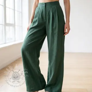 Viskoosi pellavalla WASHED dark green