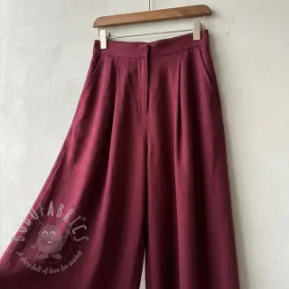Viskoosi pellavalla WASHED wine red