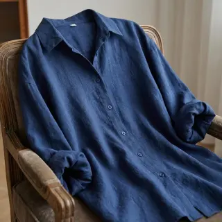 Viskóza s ľanom WASHED marine