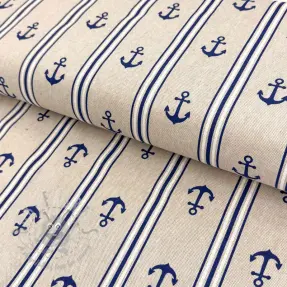 Sisustuskangas Linenlook Stripe Maritime
