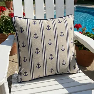 Sisustuskangas Linenlook Stripe Maritime