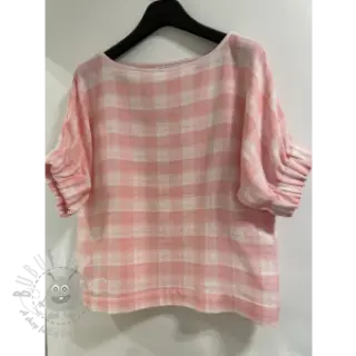 Kaksinkertainen harsokangas/musliini Double sided CHECKS MINI old rose