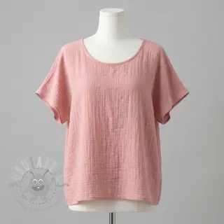 Puuvillakangas SLUB WASHED old rose