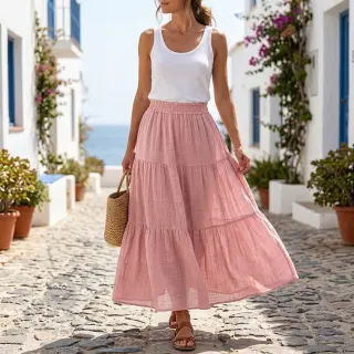 Puuvillakangas SLUB WASHED old rose