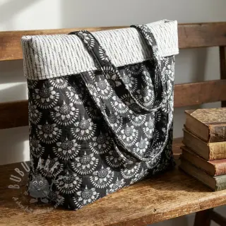 Puuvillakangas VOILE STEPPED Bouquet flowers balck digital print