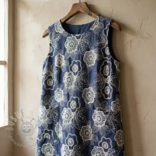 Puuvillakangas JEANS EMBROIDERY Niva design Ja