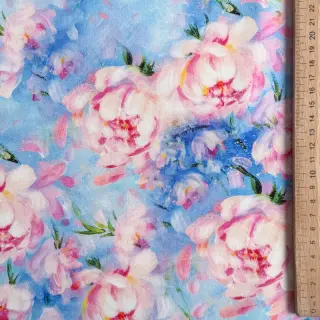 Bavlnená látka SATIN STRETCH Peony roses