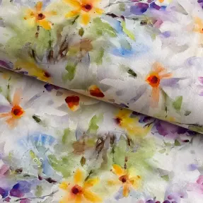 Puuvillakangas SATIN STRETCH Corn flowers