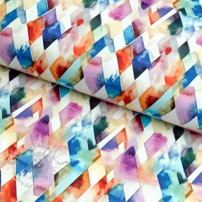 Puuvillakangas SATIN STRETCH Irregular diamonds design B