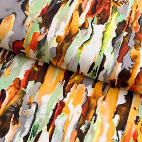Puuvillakangas SATIN STRETCH Abstract paint