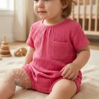 Puuvillakangas SMOGGED EMBROIDERY pink