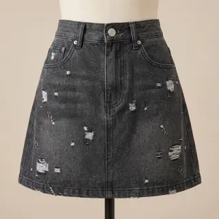 JEANS DENIM 6 OZ Big Holes black