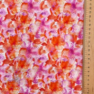 Puuvillakangas EMBROIDERY Viola peach digital print