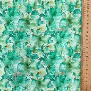 Puuvillakangas EMBROIDERY Viola green digital print
