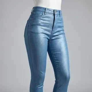 JEANS DENIM 8,5 OZ STRETCH WASHED metallic aqua silver