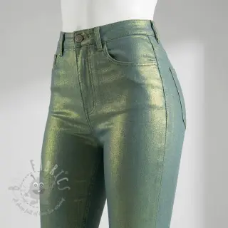 JEANS DENIM 8,5 OZ STRETCH WASHED metallic green