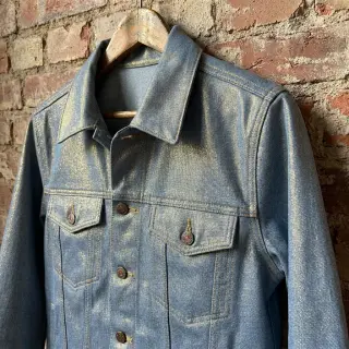 JEANS DENIM Metallic blue gold