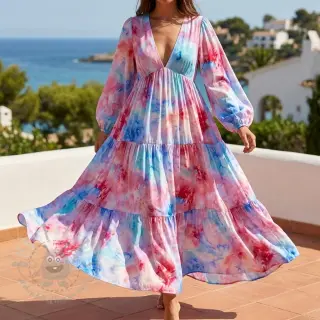 Viskoosi SATIN Blurricio design C