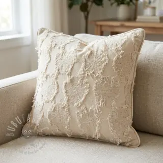 Puuvillakangas pellavalla JACQUARD RUFFLE