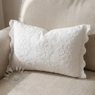 Puuvillakangas EMBROIDERY Catchy Flowy white