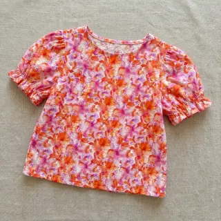 Bavlnená látka EMBROIDERY Viola peach digital print
