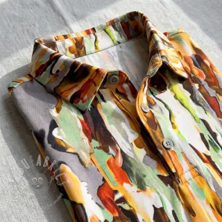 Puuvillakangas SATIN STRETCH Abstract paint